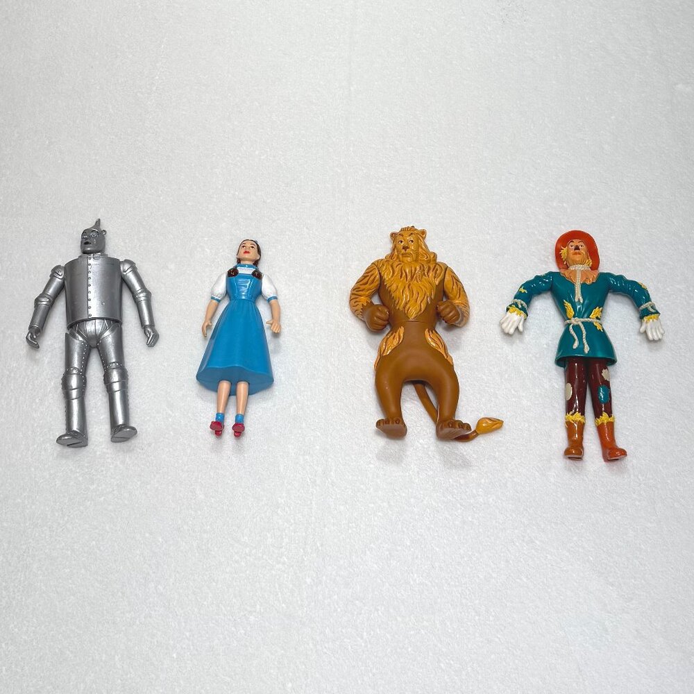 VINTAGE SET - Wizard of Oz Figures 1995 Turner Tin Man Scarecrow Dorothy Lion